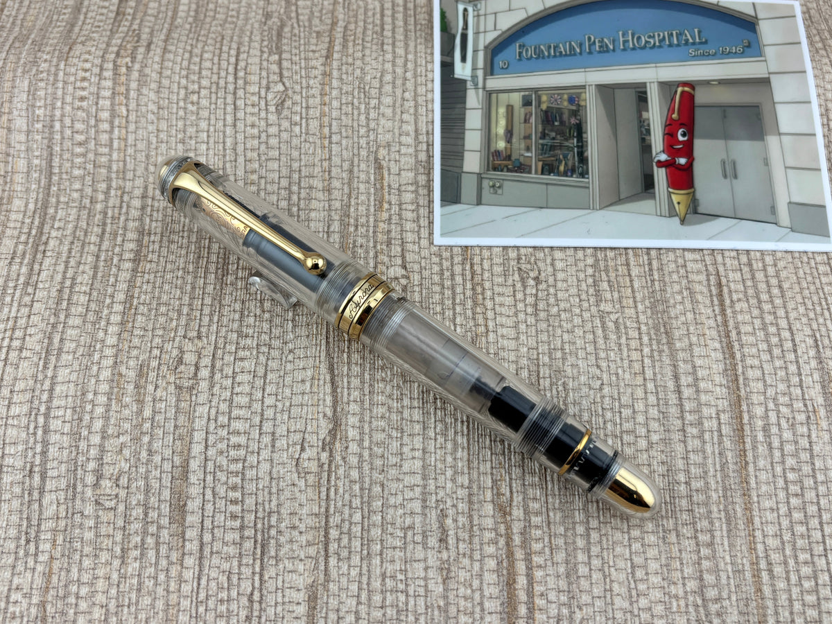 Aurora 88 Anniversario Clear Demonstrator Limited Edition #102/188 Fountain Pen - Extra Fine 18kt Gold Nib
