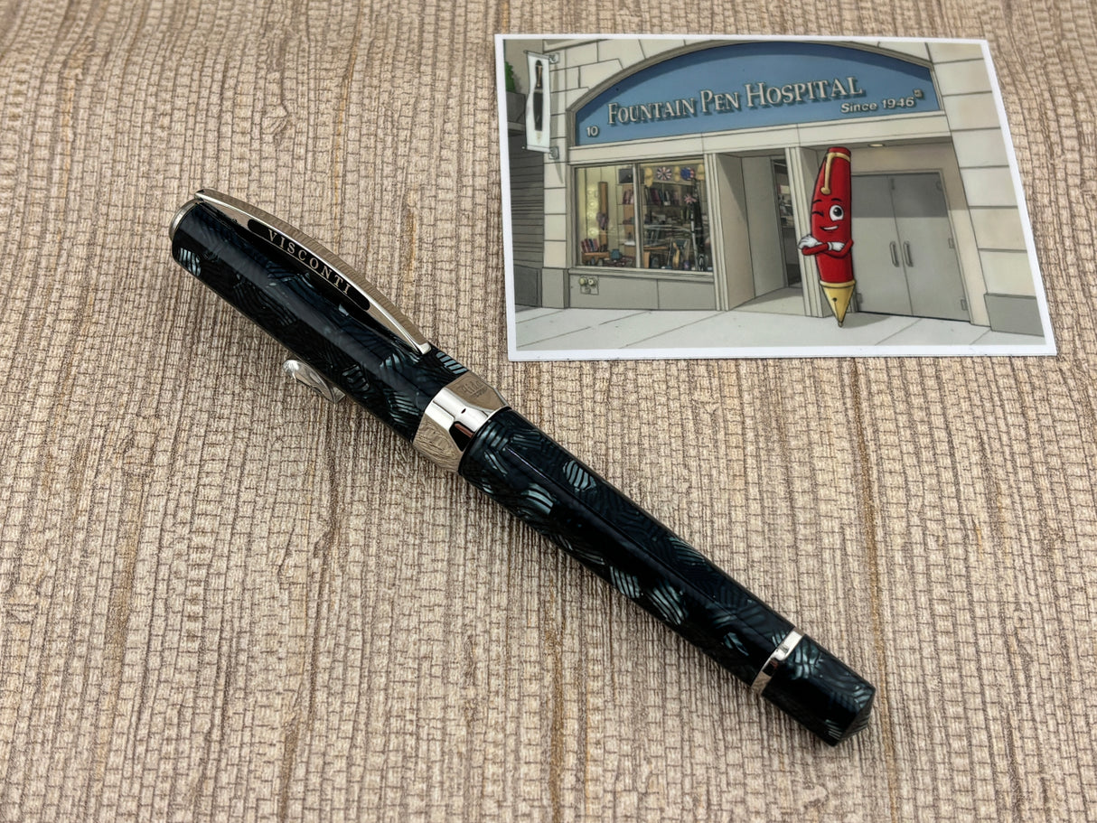 Visconti Aida Candy Stripes Celluloid Limited Edition Fountain Pen - Fine 18kt Gold Nib
