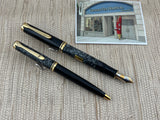 Pelikan Wall Street Set  #0164/4500 Fountain Pen and Ballpoint Pen - Oblique 18kt Gold Nib For Right-Handed Writers