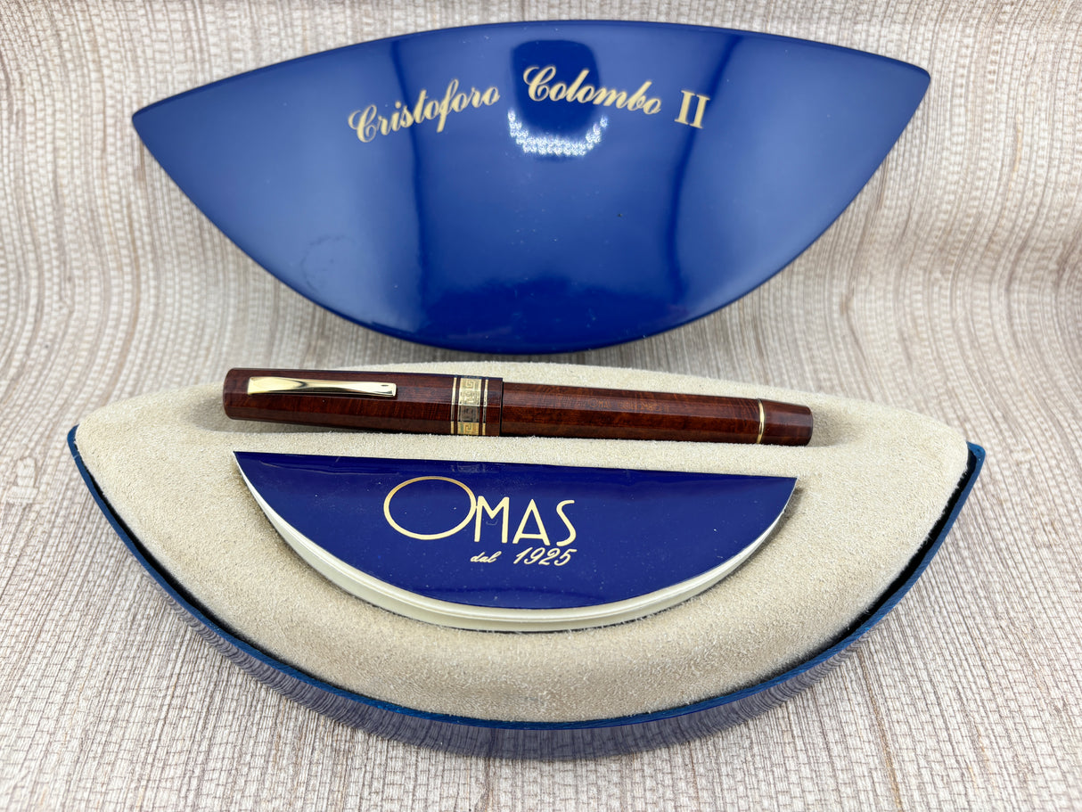 OMAS Cristoforo Colombo II Limited Edition Briarwood  Fountain Pen - Fine 18kt Gold Nib