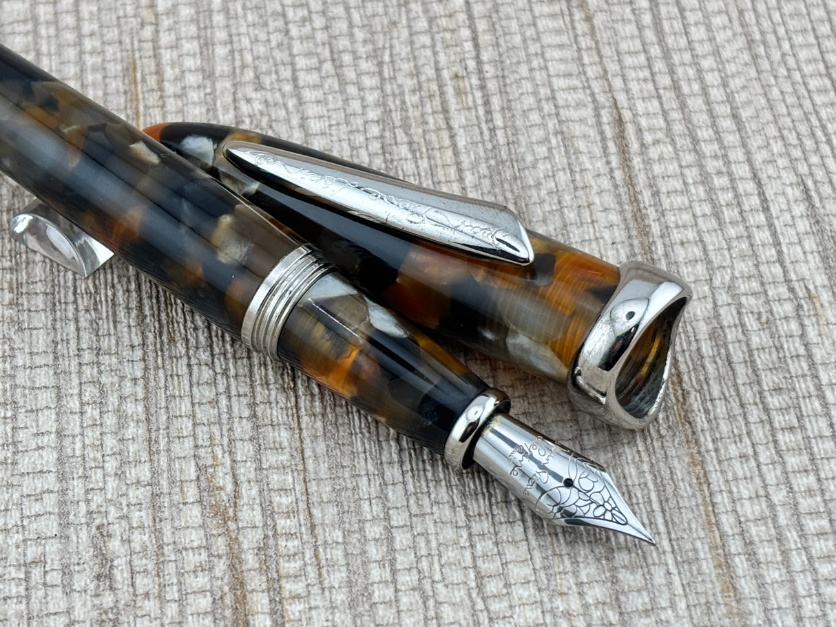 Jean Pierre Lepine Casanova Orange and Brown Mosaic - Fountain Pen