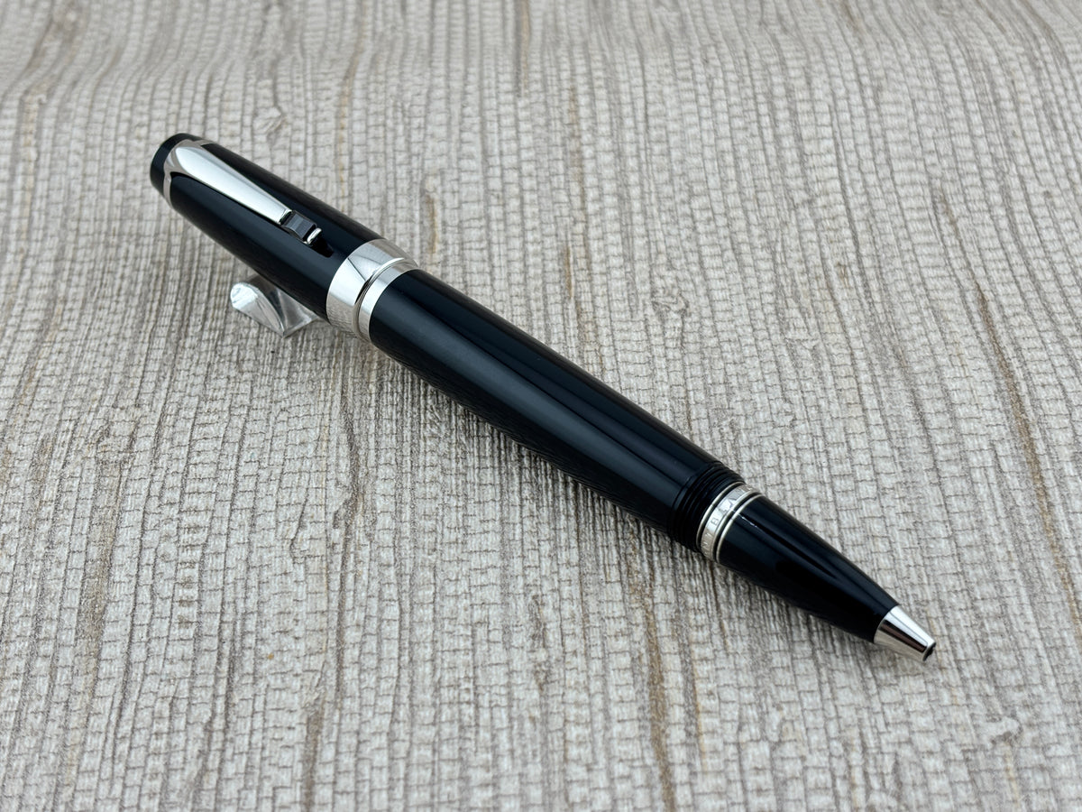 Montblanc Boheme Large Size Black Resin Rollerball - Black Onyx Stone in Clip