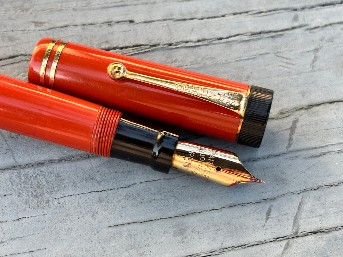 Parker Duofold Senior * the big red * Orange Permanite - Fountain Pen