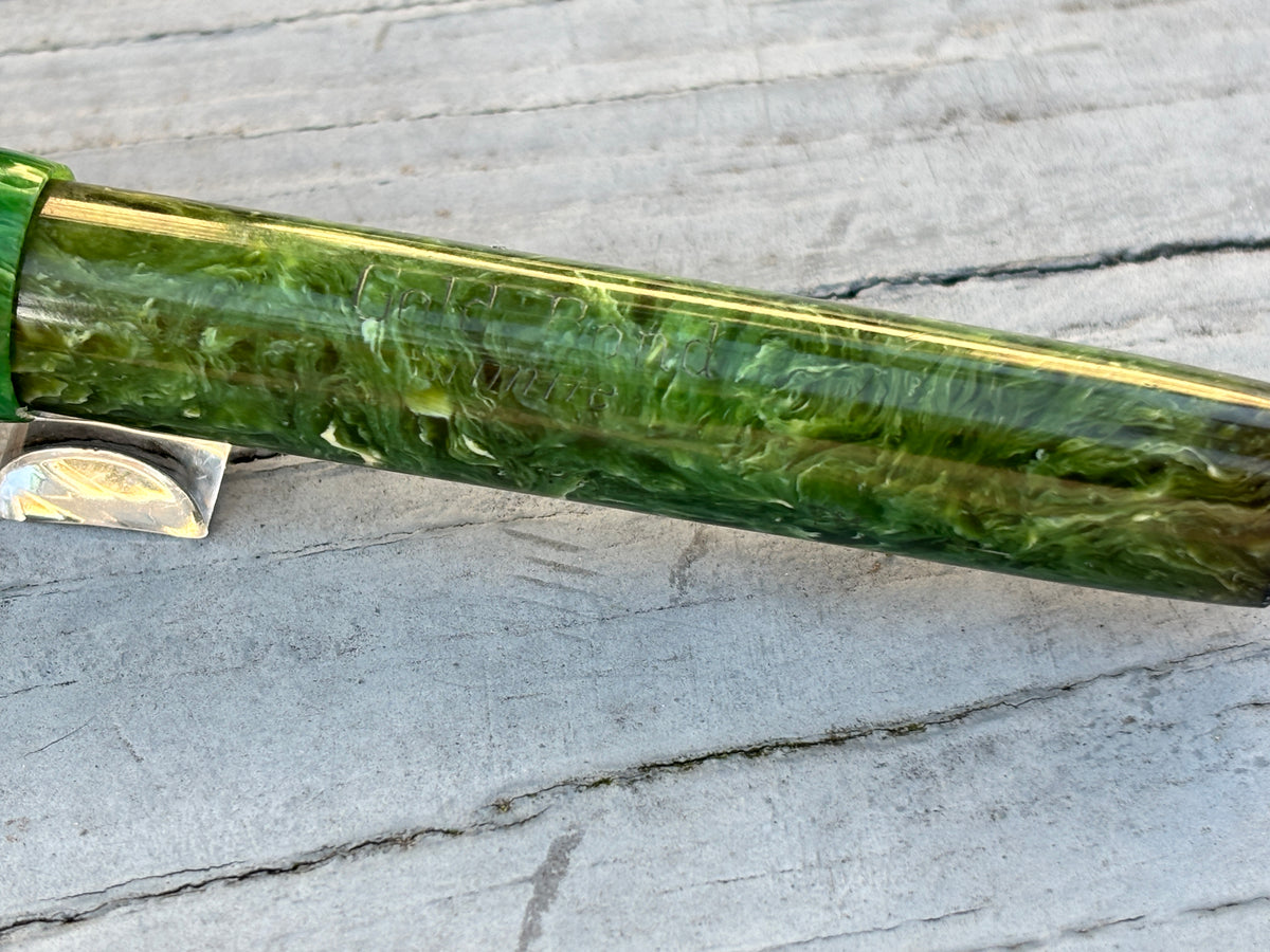 Gold Bond Green jade Stonite  - Fountain Pen