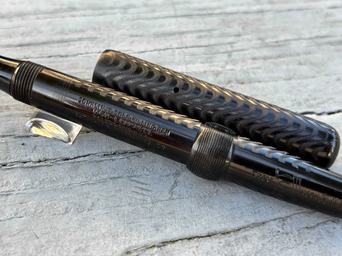 Conklin Toledo # 3 Black Chased in New condition   - Fountain Pen