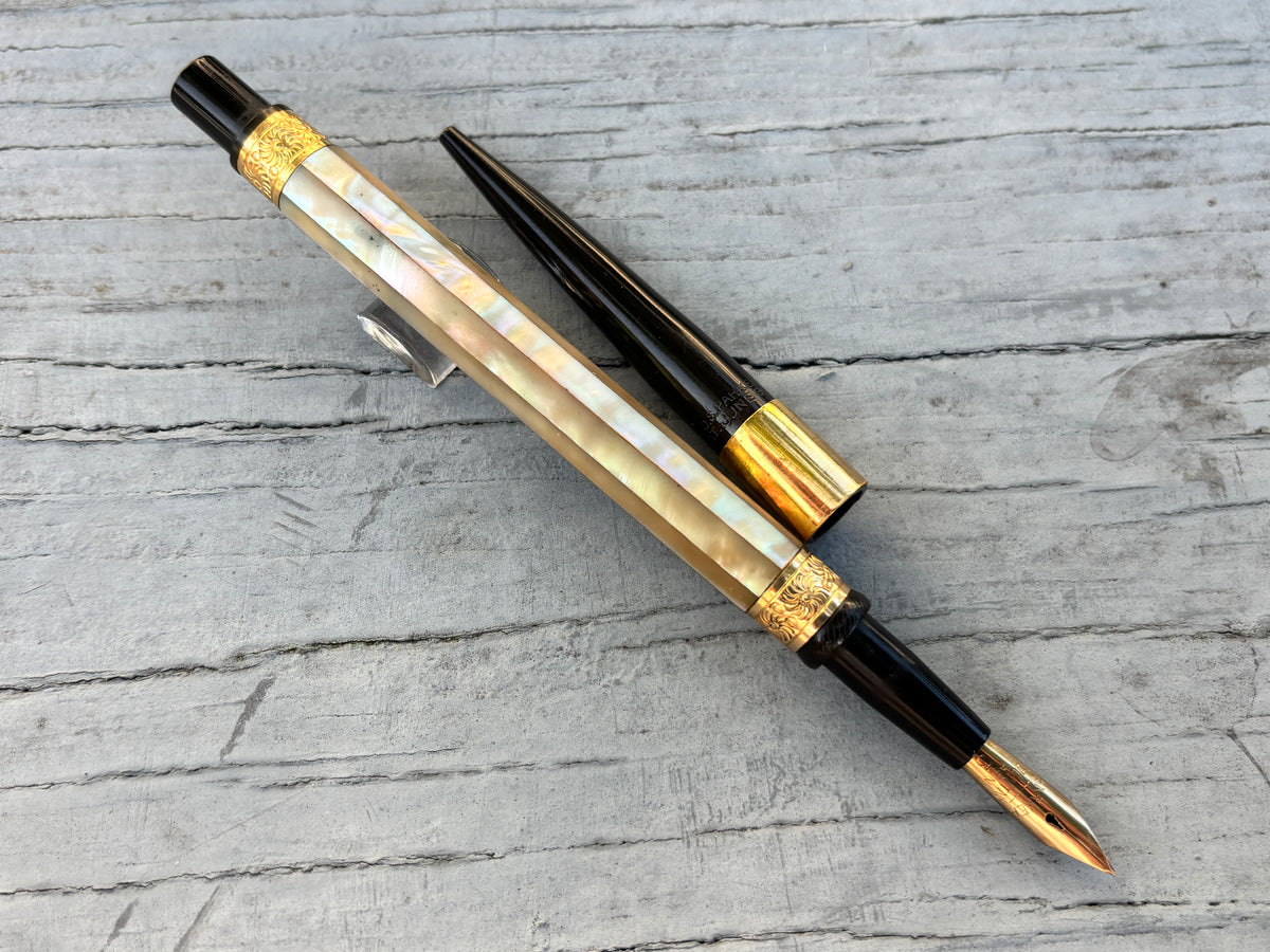 Parker # 12 plain slabs pearl Taper cap circa  1900  - Fountain Pen