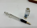 Bexley Deluxe 1993 Clear Demonstrator 047/100 solid gold clip and cap band - Fountain Pen