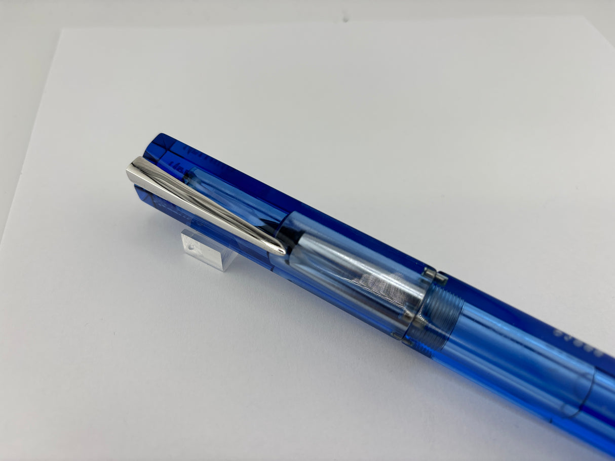 Nettuno Barracuda Blue Transparent  Square Fountain Pen  - Extremely Funky!