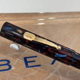 Bexley Gran Finale 1998 Tiger Eye Oversized Fountain Pen - Broad 14kt Gold Nib