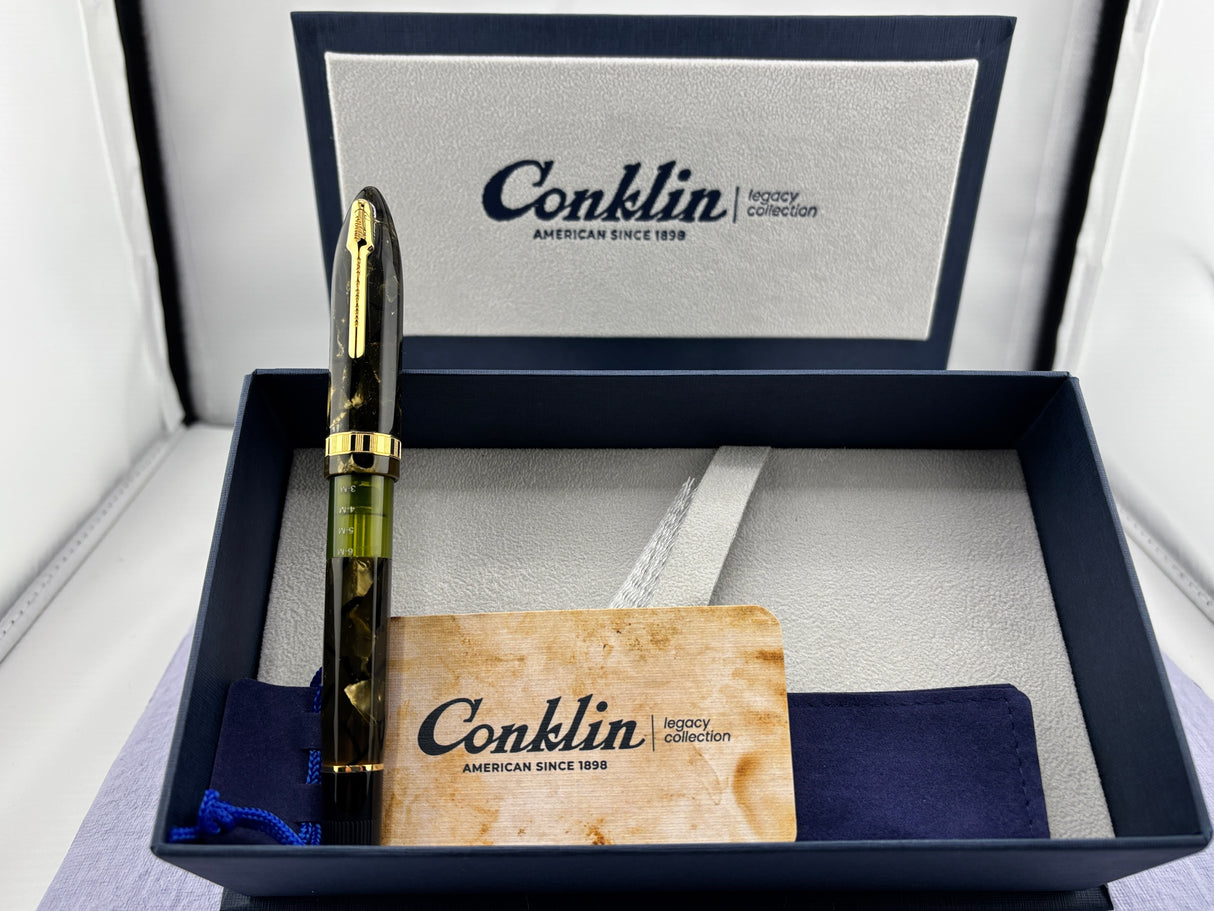 Conklin Nozac Green Saft Celluloid Fountain Pen – Legacy Collection Limited Edition - Fine 14kt Gold Nib