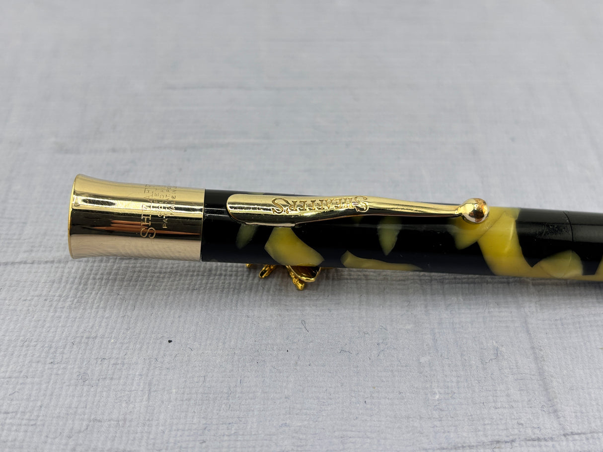 Sheaffer Lifetime Flat Top Oversize Black and Pearl Pencil