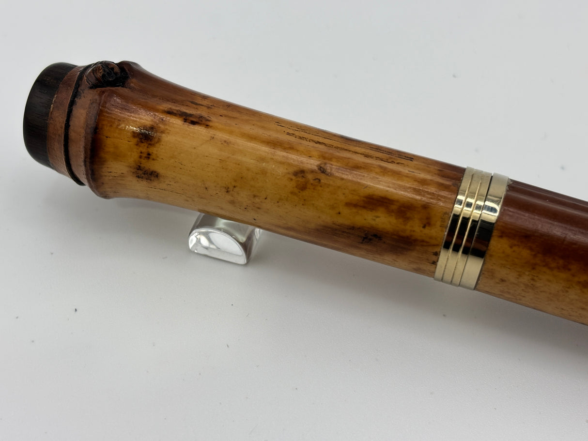 Sailor Susutake Smoked Bamboo Fountain Pen - Naginata Togi  Medium/Fine 21Kt Gold Nib - Extremely Rare!