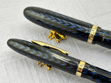 Conklin Nozac Oversize Herringbone Blue  - Set  Fountain Pen and Pencil