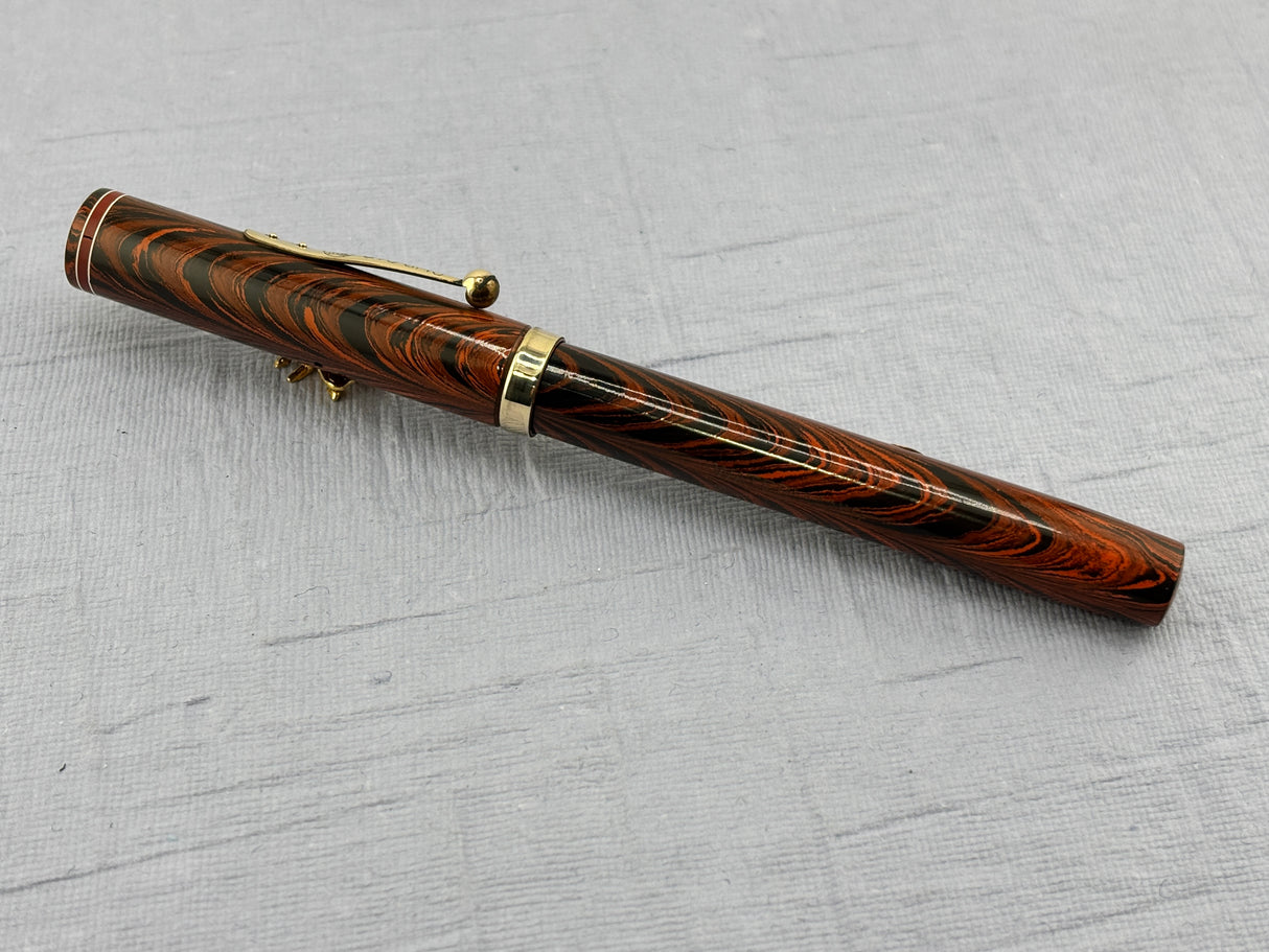 Waterman # 7 Red Ripple Hard Rubber  - Red cap Band - Photo speaks !!