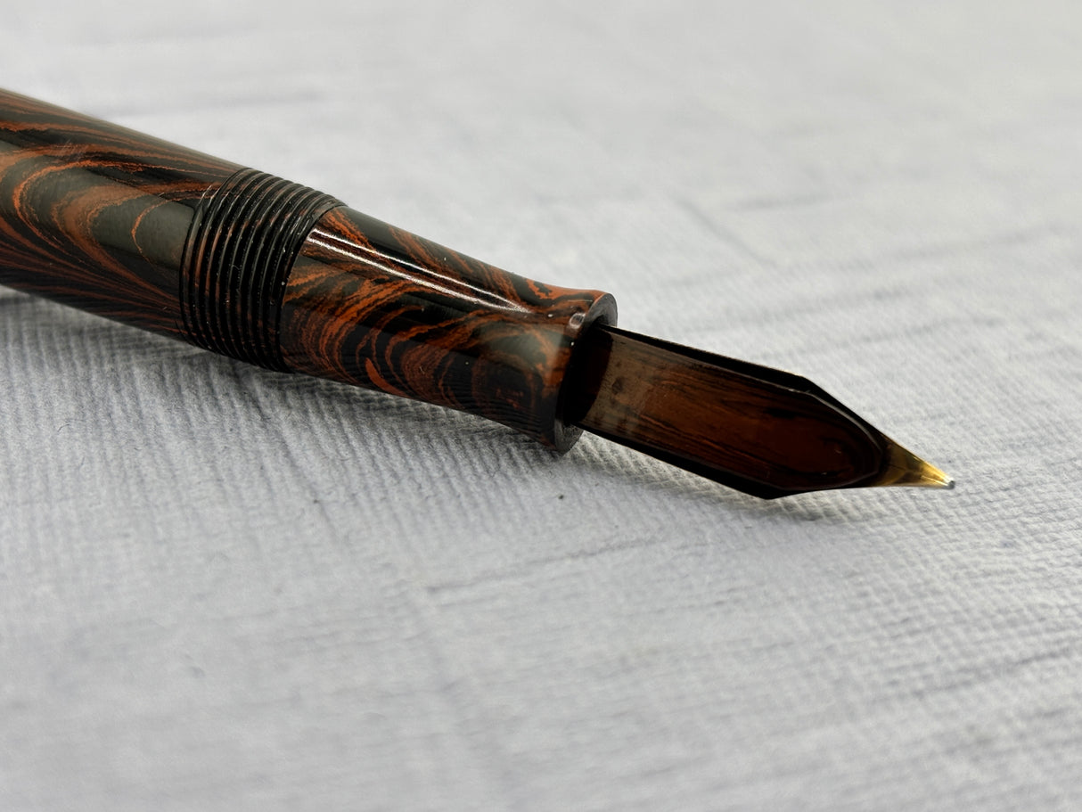 Waterman # 7 Red Ripple Hard Rubber  - Red cap Band - Photo speaks !!