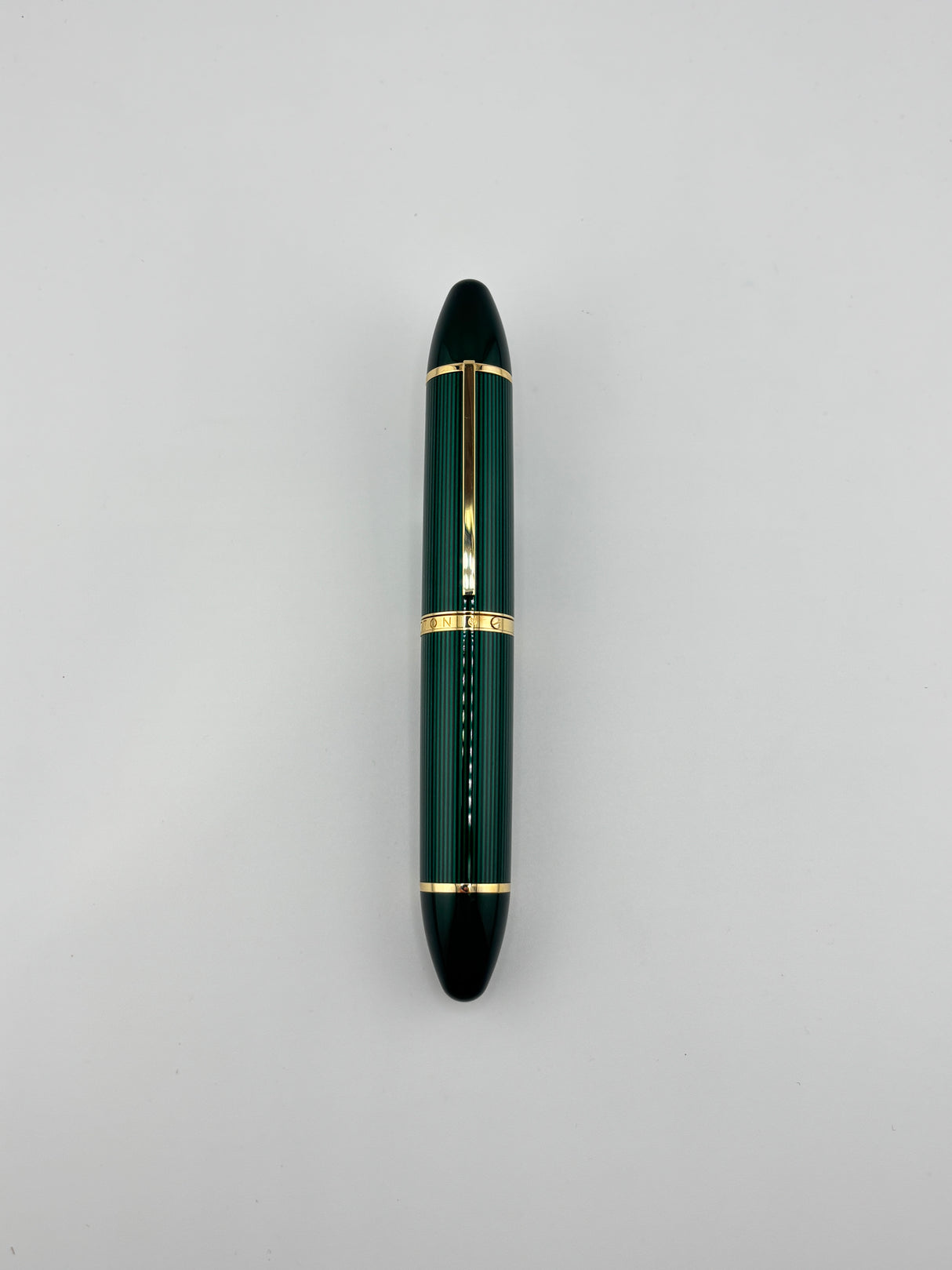 Louis Vuitton Green Striped Lacquered Cargo Fountain Pen - Medium 18kt Gold Nib - RARE!