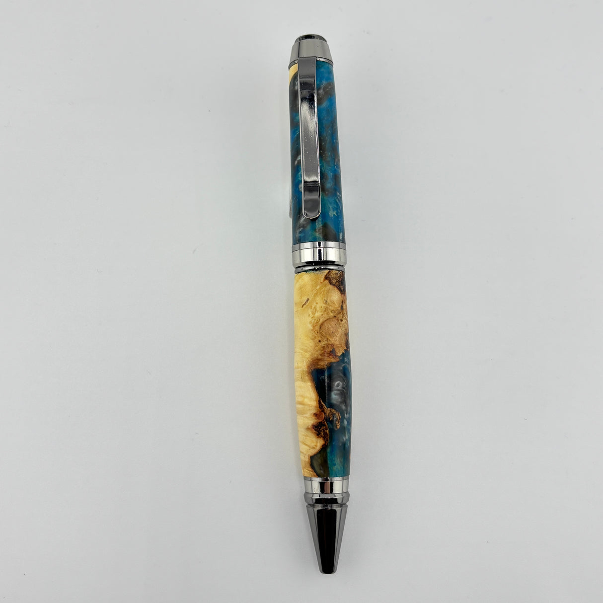 No Name Ball Pen superb wood color Blue and Cream - Ball pen