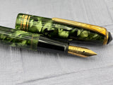 Onoto Delarue Green Celluloid Set boxed - Beautiful color and set Mint !