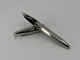 Sheaffer Legacy II Fountain Pen - Platinum-Plated Etched  Vertical Line Design - Fine 18kt Gold Nib