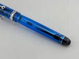 Pilot Custom 74 Blue Transparent Demonstrator Fountain Pen - Fine 14kt Gold Nib