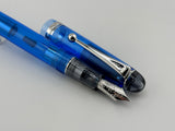 Pilot Custom 74 Blue Transparent Demonstrator Fountain Pen - Fine 14kt Gold Nib