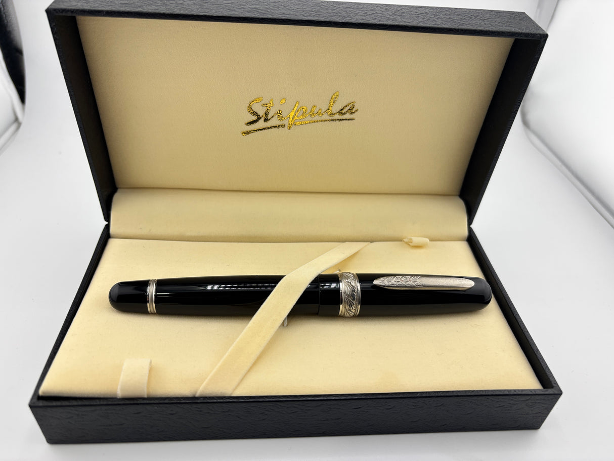Stipula Firenze Etruria Black Silver trim - Fountain Pen