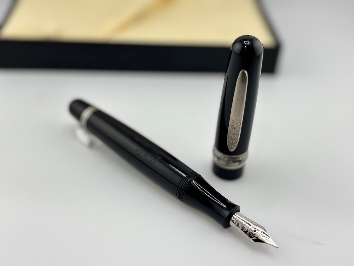 Stipula Firenze Etruria Black Silver trim - Fountain Pen