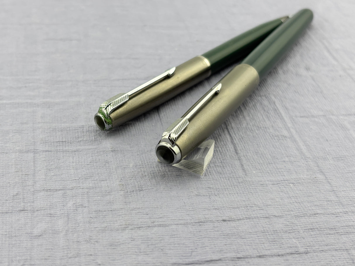 Parker 51 Set Grey Steel  Cap Aerometric -  Fountain Pen and pencil