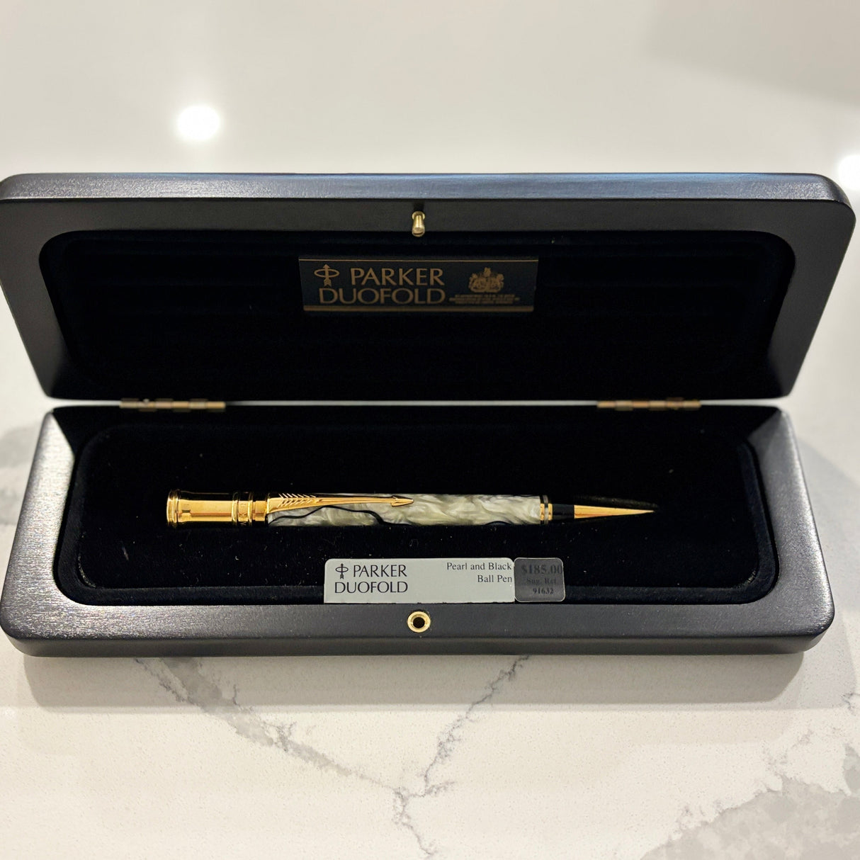 Parker Duofold Black and Pearl  Ballpoint Pen