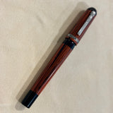 Marlen BVCCVS Oversized rollerball orange and black Mottled ebonite - Sterling Silver Clip & Trim