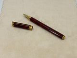 ST Dupont Classic Fountain Pen  - Red Strata Gold trim circa 1980