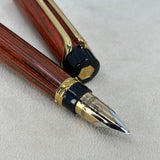Waterman Liaison Ebonite Orange and Black Fountain Pen - Broad 18kt Gold Nib