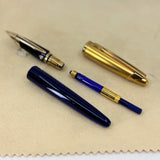 Waterman Edson Blue Fountain Pen - Medium 18kt Gold Nib