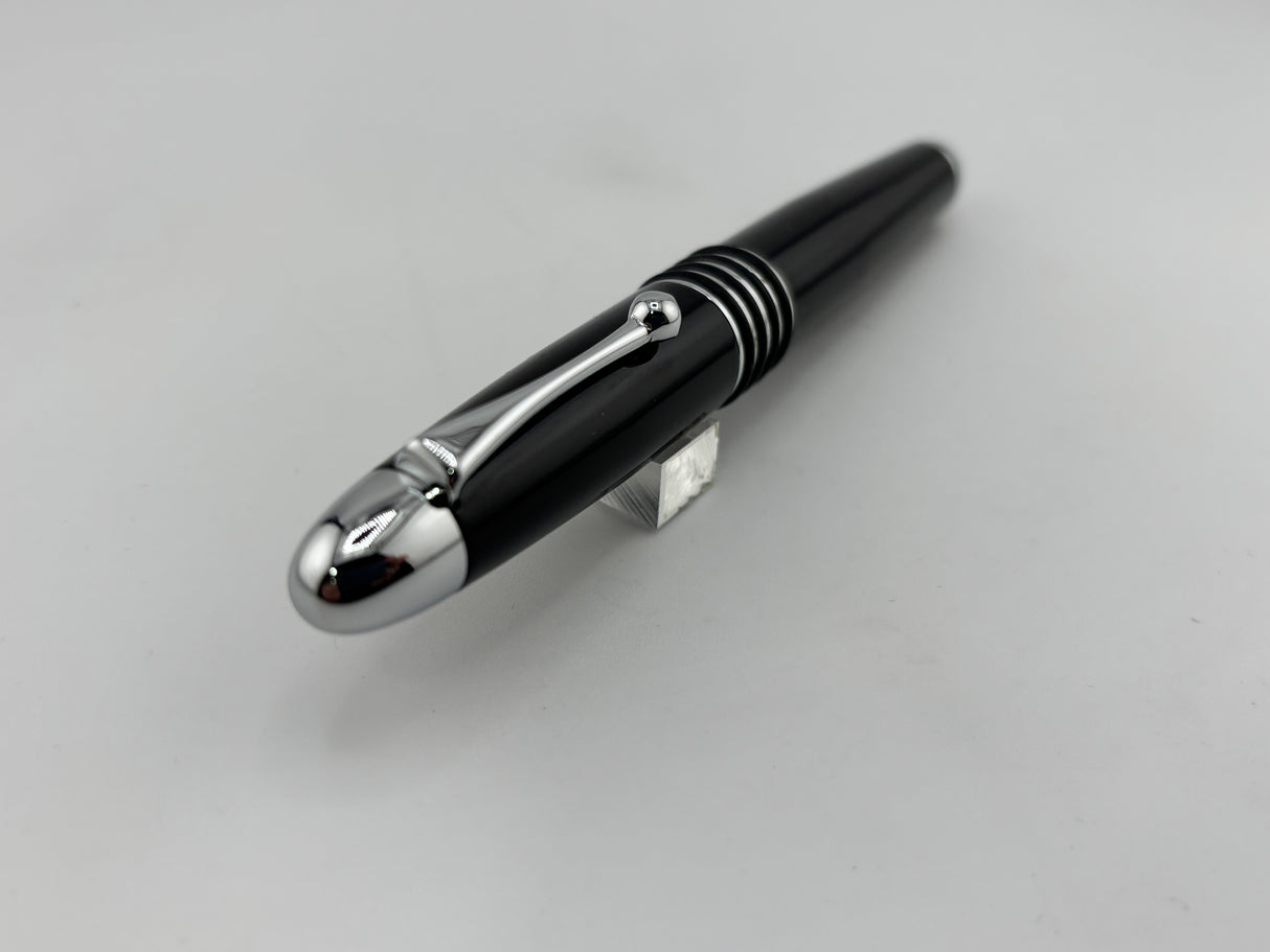 Colibri Black lacquer O-rings chrome trim - Roller Ball