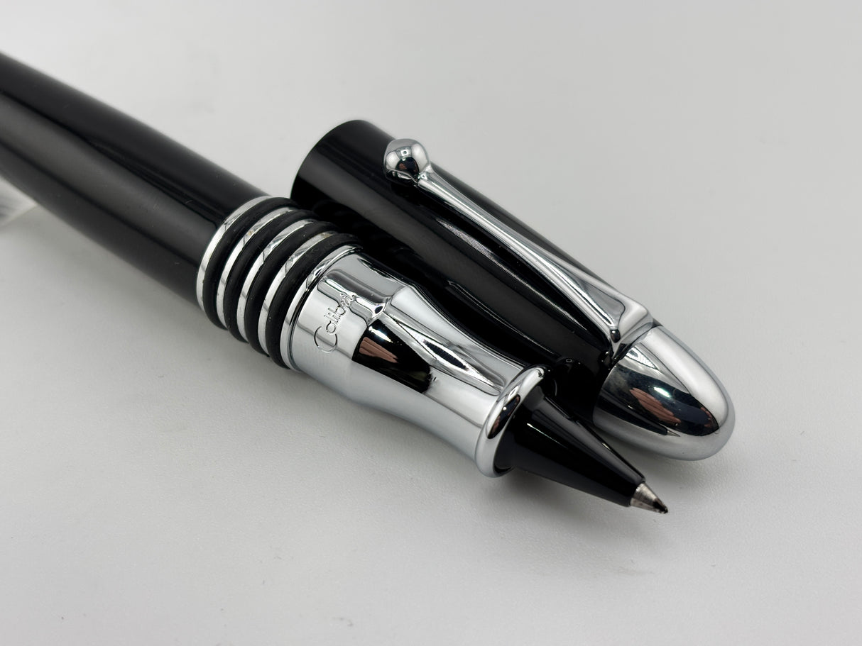 Colibri Black lacquer O-rings chrome trim - Roller Ball