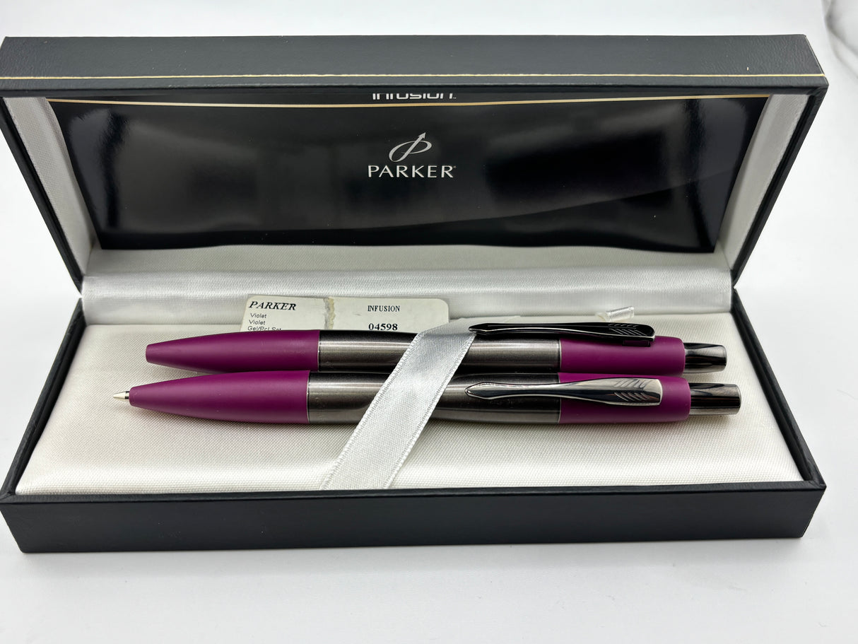 Parker Infusion Set Violet and grey Metallic - Ball Pen and Pencil