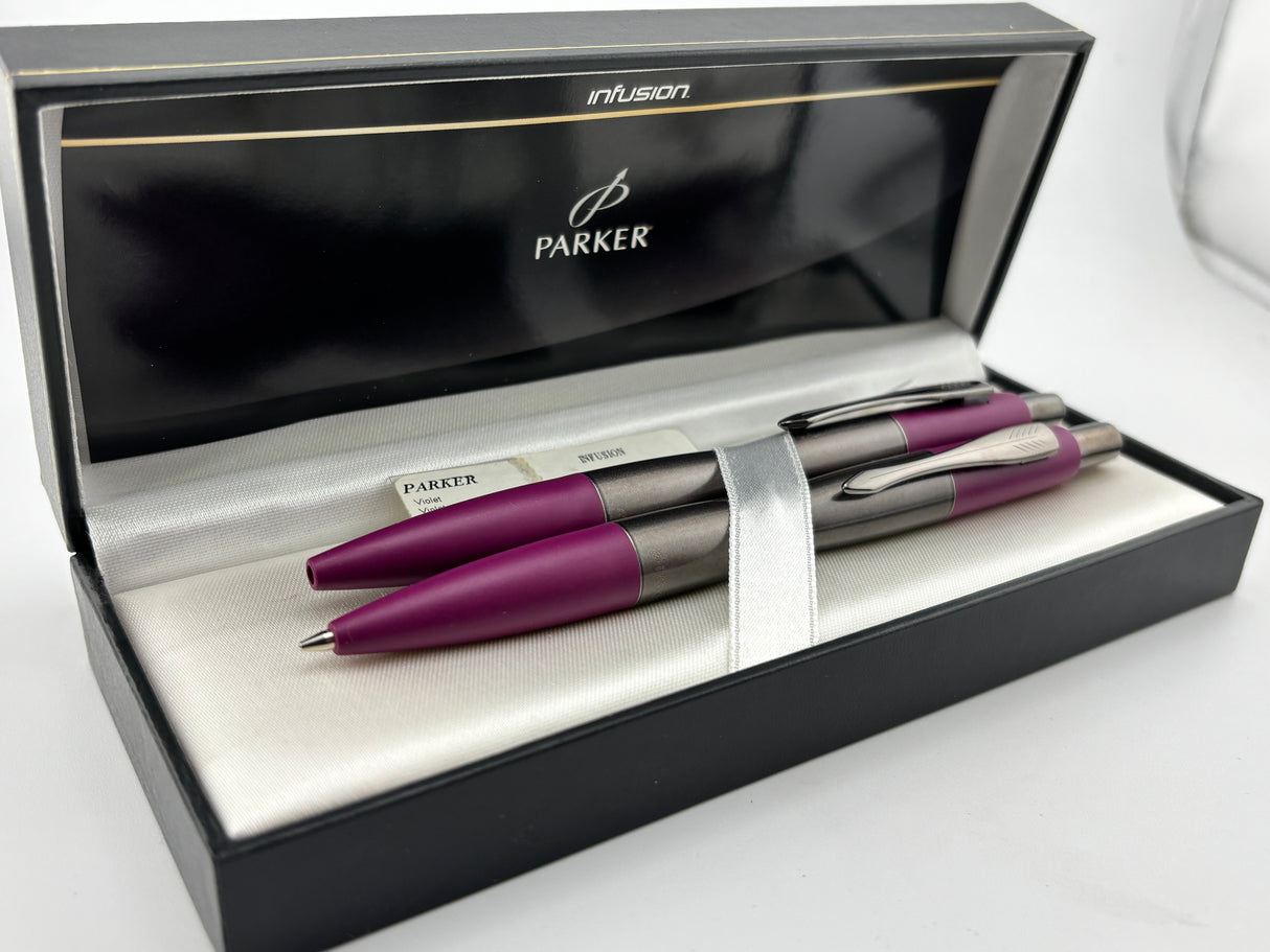 Parker Infusion Set Violet and grey Metallic - Ball Pen and Pencil