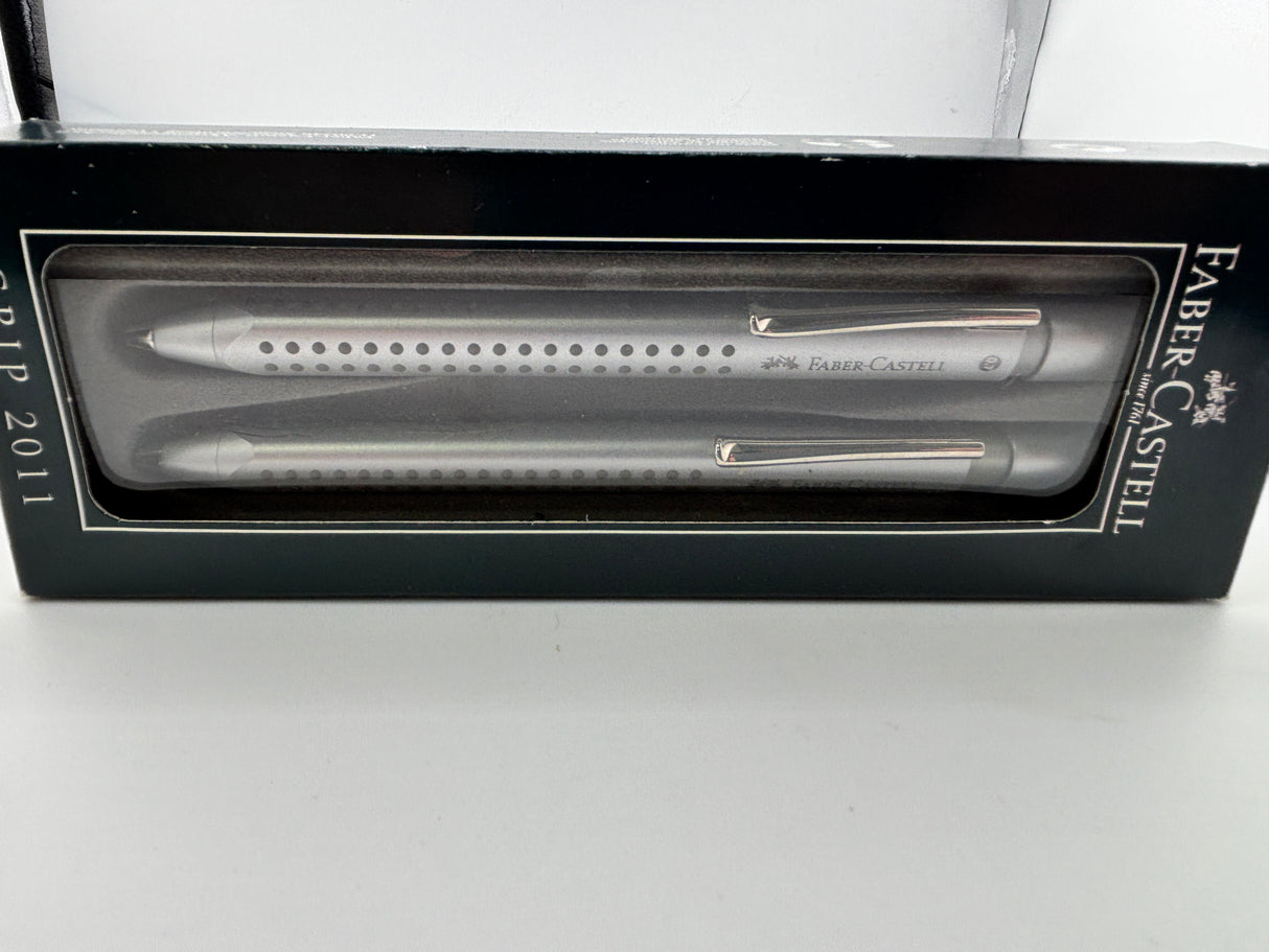 Faber Castell Grip 2011 Set Aluminium - Ball Pen and Mechanical Pencil
