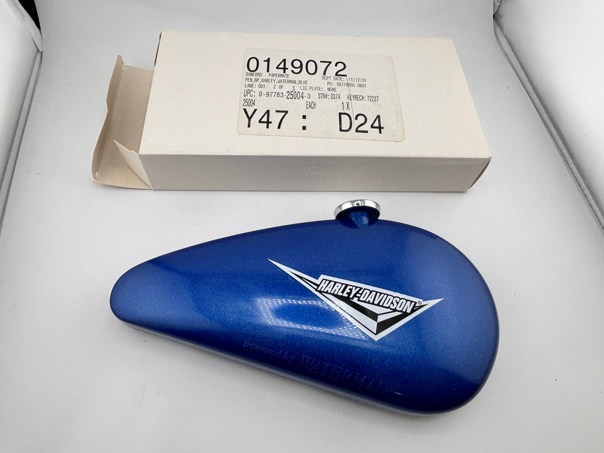 Waterman Harley Davidson Blue cylinder with blue tank box  -  Ball Pen