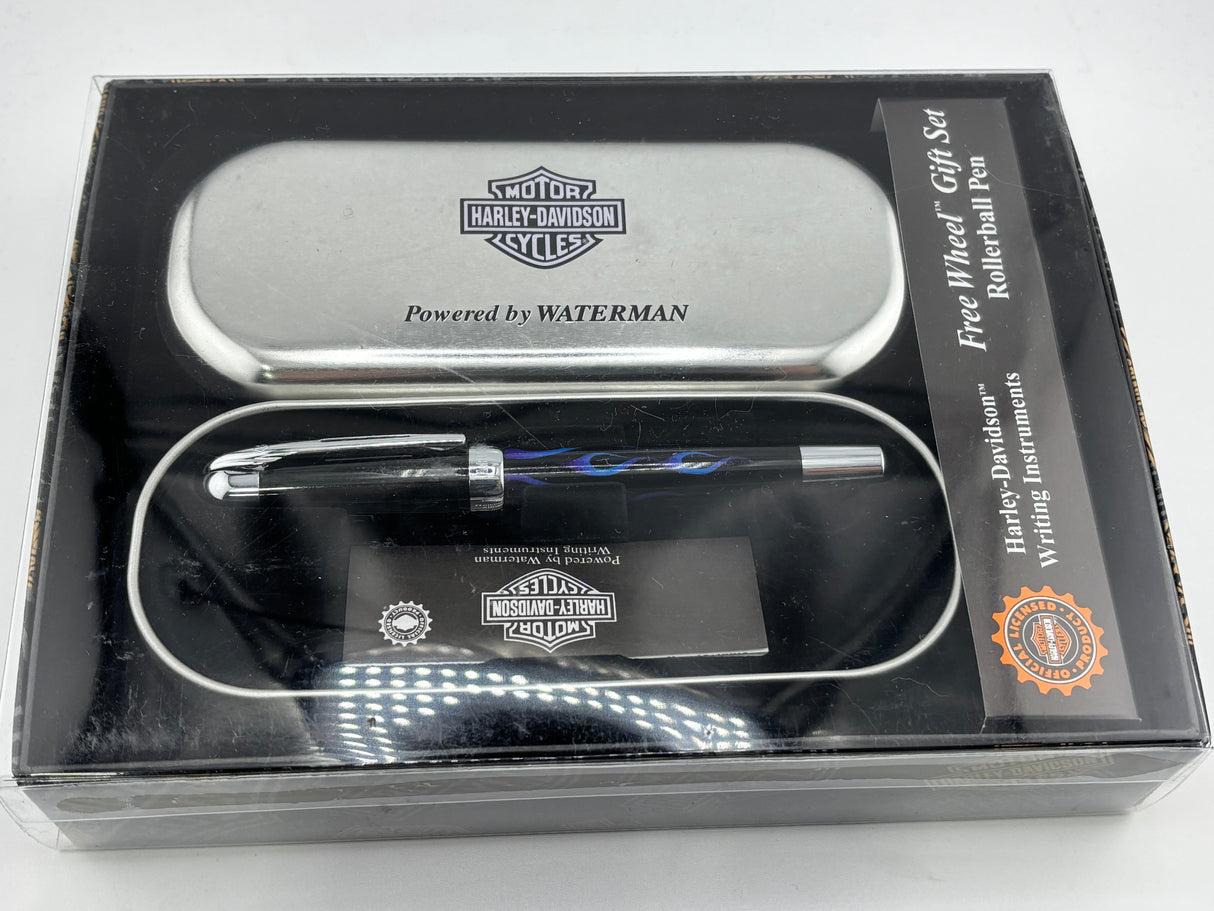 Waterman Free Wheel Harley Davidson Blue Flame - Roller Ball