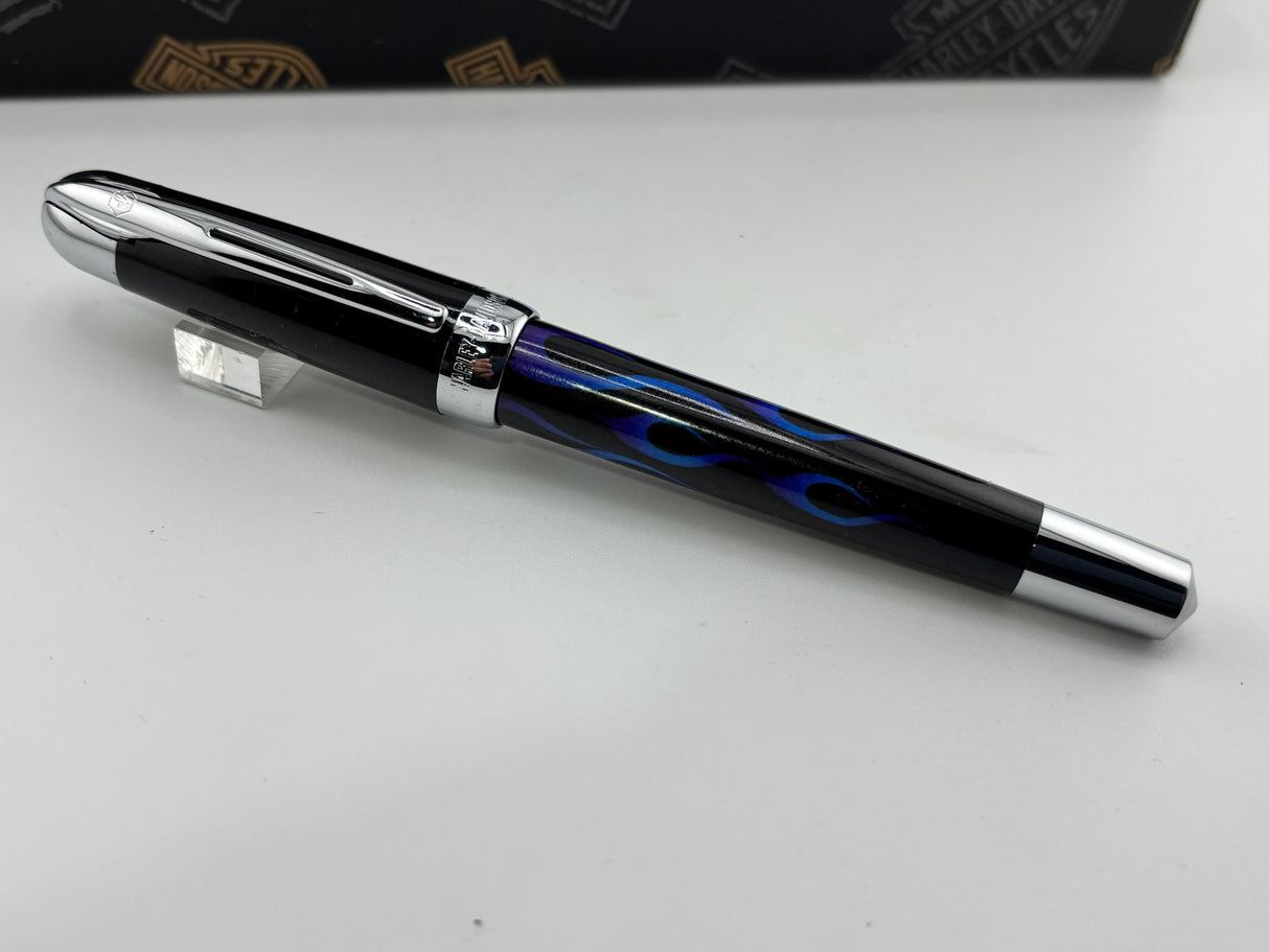 Waterman Free Wheel Harley Davidson Blue Flame - Roller Ball