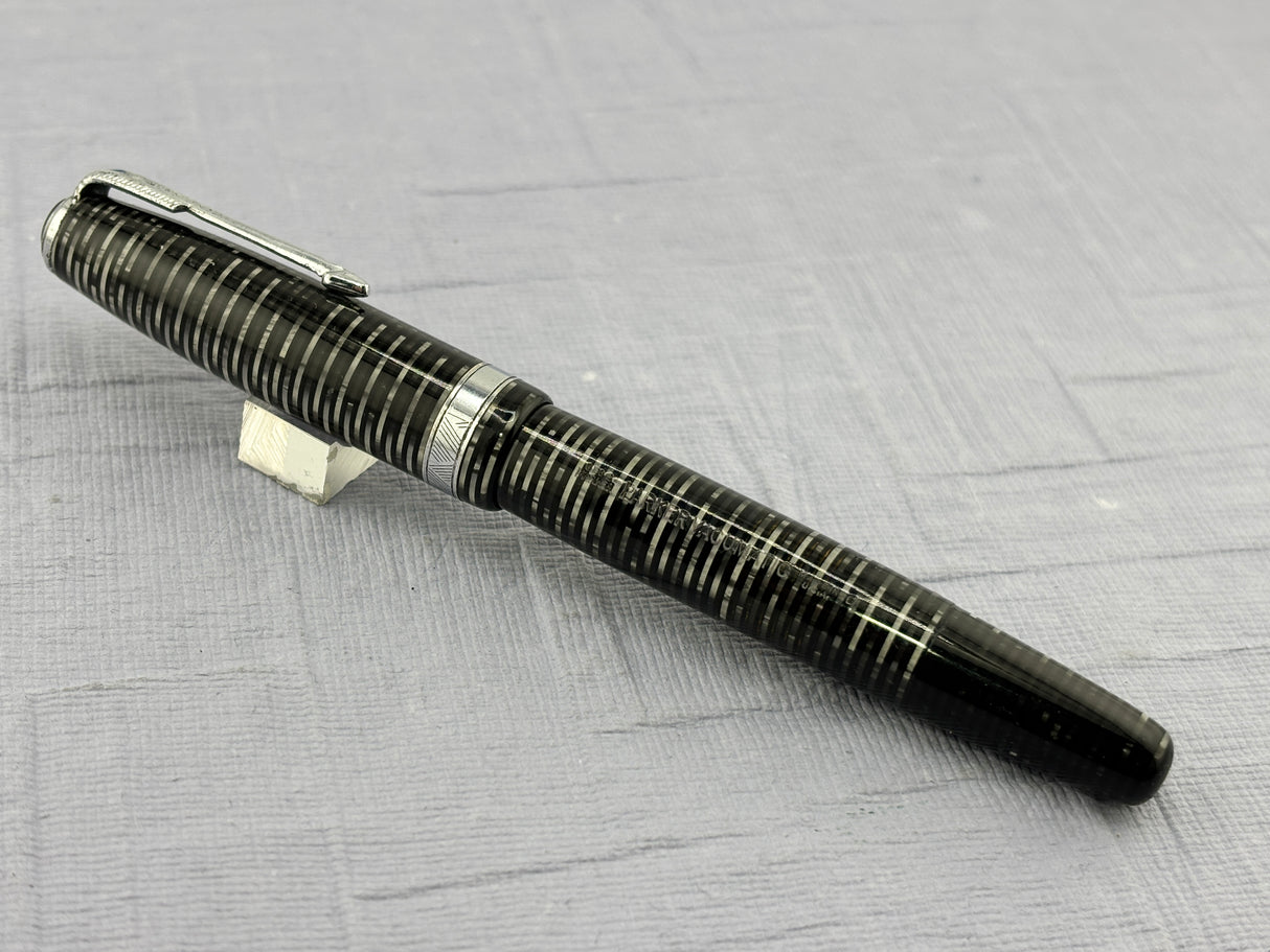 Parker Vacumatic Standard Grey Silver trim Blue Arrow Diamond clip   - Fountain Pen