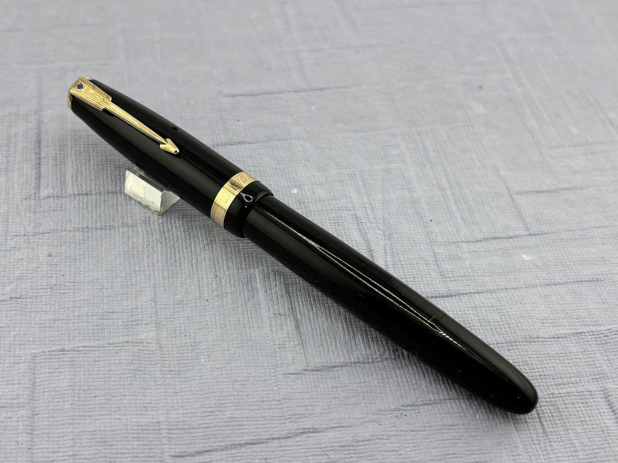 Parker Vacumatic Standard Black Diamond clip  FLEX nib - Fountain Pen