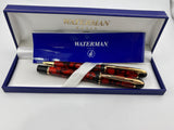 Waterman Phileas Set Red Marble - Roller Ball and Ball Pen
