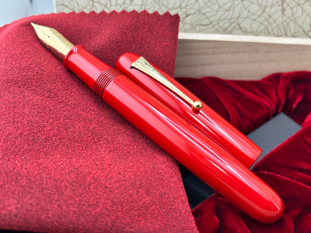 Namiki Emperor Vermilion Urushi Fountain Pen - The Grail of the Namiki Urushi!  - Fine/Medium 18kt Gold Nib