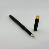 Rotring #600 Gold Black Metal Fountain Pen - Medium 14kt Gold Nib