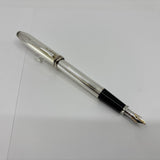 Cross Townsend Sterling Silver Fountain Pen - Made in USA - Broad 18kt Gold  Nib