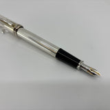 Cross Townsend Sterling Silver Fountain Pen - Made in USA - Broad 18kt Gold  Nib