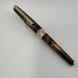 Sailor Kaga Taga Maki-e Oshidori  Mandarin Duck Ebony Rosewood Fountain Pen - Extremely Rare !