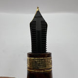 ASC (Armando Simoni Club) Ogiva Oversized Extra Art Nouveau Burl Celluloid Fountain Pen Ltd Ed  - Medium Magic Flex #8 Size 18kt Gold Nib